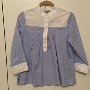 Anthropologie Maeve Buttondown Striped Top